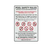 Cartello di avvertimento con le regole di sicurezza della piscina, cartello di sicurezza per esterni, 30,5 x 20,3