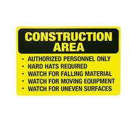 Cartello di avvertimento con scritta "Authorized Only Hard Hats Required Watch For Falling Material", cartello di sicurezza in metallo per casa, lavoro, garage, parete stradale, sicurezza, decorazione