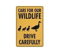 Cartello di avvertimento con scritta "Care For Our Wildlife Drive Accurate", cartello di sicurezza per esterni, 30,5 x 20,3 cm