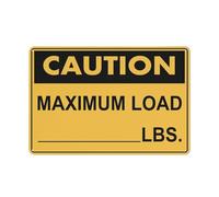 Cartello di avvertimento con scritta "Caution Maximum Load Lbs Sign Warning Security Sign Outdoor Sign 30,5 x 20,3 cm