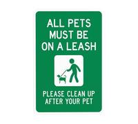 Cartello di avvertimento con scritta in inglese "All Pets Must Be On A Leash", cartello di sicurezza in metallo per affari, casa, esterni, interni, strada, cortile, garage, parete stradale, sicurezza