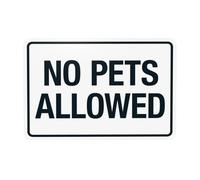 Cartello di avvertimento con scritta in inglese "No Pets Allowed With No Graphic, Pool Rules, Security Metal Signs for Home Business Outdoor Indoor Road Yard Garage Street Wall Safety Caution Custom
