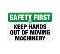 Cartello di avvertimento con scritta "Keep Hands Out Of Moving Machinery", per casa, lavoro, esterni, interni, strada, cortile, garage, muro stradale, sicurezza, decorazione personalizzata, 30,5 x