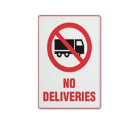 Cartello di avvertimento con scritta "No Deliveries" (lingua italiana non garantita), cartello di sicurezza per esterni, 30,5 x 2