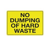 Cartello di avvertimento con scritta "No Dumping of Hard Waste Sign" (lingua italiana non garantita), 30,5 x 20,3 cm