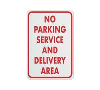 Cartello di avvertimento con scritta "No parking service and delivery are", 30,5 x 20,3 cm