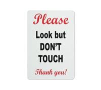 Cartello di avvertimento con scritta "Please Look But Don'T Touch Thank You", 30,5 x 20,3 cm