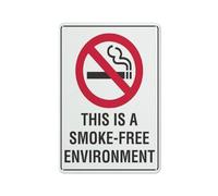 Cartello di avvertimento con scritta "This Is A Smoke Free Environment", 30,5 x 20,3 cm