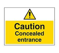 Cartello di avvertimento di sicurezza per ingresso nascosto - orizzontale - 400 mm x 300 mm - vinile autoadesivo