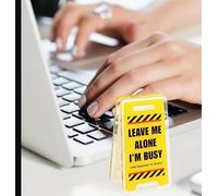 Cartello di avvertimento divertente per ufficio, motivo: Leave Me Alone I'm Busy, colore giallo