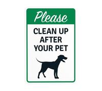 Cartello di avvertimento grafico con scritta "Please Clean Up After Your Pet With Puppy Running, Clean Up Dog Poop Security Metal Signs for Business, Home Garage Street Wall Safety Caution, Custom