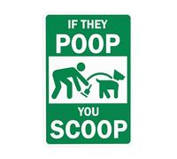 Cartello di avvertimento "If They Poop You Scoop No Dog Poop Security Metal Signs for Business Home Outdoor Indoor Road Yard Garage Street Wall Safety Caution Custom Decor 20,3 x 30,5 cm