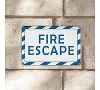 Cartello di avvertimento in alluminio Fire Escape Street Art Tin Sign 20,3 x 30,5 cm antiruggine UV durevole protetto Wall Art Metal Sign per uomini grotta garage lontano bar pub casa