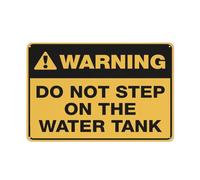 Cartello di avvertimento in latta con scritta in inglese "Warning Do Not Step On The Water Tank Sign Warning Do Not Step On The Water Tank Sign Warning Home Kitchen Farm Garden Garage Wall Decor