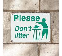 Cartello di avvertimento in metallo con scritta "Please Don't Litter Street", 30,5 x 40,6 cm, antiruggine, resistente ai raggi UV, in alluminio, per garage, famiglia, bar, fattoria, parete