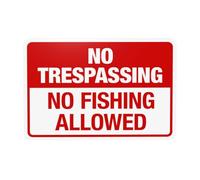 Cartello di avvertimento "No Fishing Allowed", segnale di divieto di sicurezza, cartelli in metallo per casa, lavoro, esterni, interni, strada, cortile, garage, parete stradale, sicurezza, decorazione