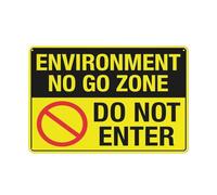 Cartello di avvertimento "No Go Zone", cartello di sicurezza per esterni, 30,5 x 20,3 cm