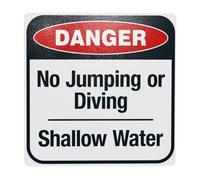 Cartello di avvertimento "No Jumping or Diving, Pool Rules Security Metal Signs for Home Business Outdoor Indoor Road Yard Garage Street Wall Safety Caution Custom Decor 30,5 x 30,5 cm