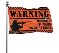 Cartello di avvertimento per camera universitaria con bandiera armata, regalo divertente per la camera da letto dei ragazzi (152 x 244 cm)