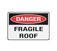 Cartello di avvertimento per tetto con scritta in lingua inglese "Danger Fragile", 30,5 x 20,3 cm