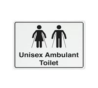 Cartello di avvertimento per WC con scritta "Ambulant", unisex, 30,5 x 20,3 cm