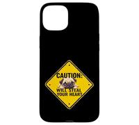 Cartello di avvertimento Pug Dog divertente regalo cucciolo di carlino Custodia per iPhone 15 Plus