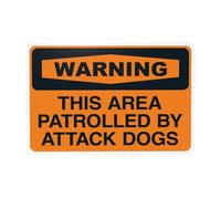 Cartello di avvertimento "This Area Patrolled By Attack Dog", Beware Of Dog Security, cartello in metallo per casa, lavoro, esterni, interni, strada, cortile, garage, muro stradale, sicurezza