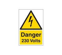Cartello di avvertimento VSafety Danger 230 Volt - verticale - 200 mm x 300 mm - 1 mm in plastica rigida
