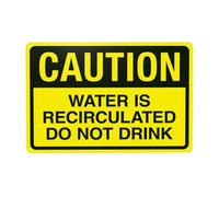Cartello di avvertimento "Water Is Recirculated Do Not Drink", per la sicurezza della piscina, per casa, lavoro, esterni, interni, strada, cortile, garage, parete stradale, sicurezza, decorazione