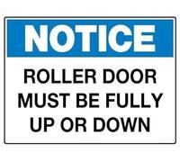 Cartello di avviso - Roller Door Must Be Either Fully Up Or Down - Safety 20,3 x 15,2 cm metallo latta segno garage uomo grotta decorazione da parete