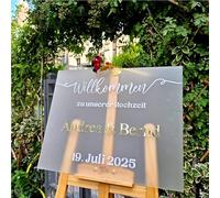 Cartello Di Benvenuto Al Nostro Matrimonio In Acrilico 3D Personalizzato, Personalizzabile Con I Vostri Nomi E La Data, Cartello Di Fidanzamento Personalizzato For Matrimonio, Cartello For Ricevimento