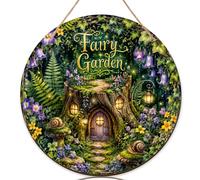 Cartello di benvenuto con tronchi d'albero per porta d'ingresso, fantasioso lanterna fiaba lumaca primavera in legno verde gancio porta cartello di benvenuto stagionale vacanza anteriore portico