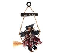 Cartello di benvenuto da appendere retrò da appendere alla porta della strega creativa decorazioni di Halloween puntelli decorazioni per feste in legno placca di benvenuto porta ornamento per casa