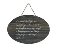 Cartello di benvenuto in legno rustico con scritta in inglese "Do Not Let This Book of The Law Depart from Your Mouth Joshua 1:8", per portico, porta, porta, casa, scuola, classe, caffè, casa, 15,2 x