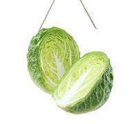 Cartello di benvenuto in legno tagliato a metà cavolo verde fresco per porta d'ingresso, 30 cm rotondo da appendere alla parete, decorazione per casa colonica