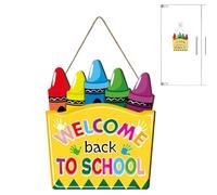Cartello di benvenuto per la porta della ecorazione per scuola, decorazione riutilizzabile per aula, feste, interni ed esterni, studenti prescolari, primi giorni