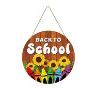 Cartello di benvenuto per la stagione degli inizi della scuola, in legno, dolce decorativa per l'ingresso della classe, attività nelle lezioni di inizio della scuola, come campus