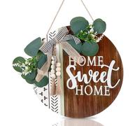Targhetta di benvenuto per porta di casa, ghirlande di benvenuto Home Sweet Home, decorazione per porta di casa, decorazione per porta di casa, in legno