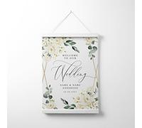 Cartello di benvenuto personalizzabile - The Party Starts Now Modern Wedding Reception Sign personalizzato tela da appendere cartello per matrimoni, anniversari ed eventi speciali Decor (4)
