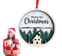 Cartello di buon Natale, Insegne di corona di Natale - Immagine della cassetta postale delle vacanze rossa Decorazioni per alberi di Natale - Cartello di Natale creativo in legno, decorazione festiva