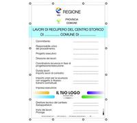 Cartello di cantiere 150 x 100 cm banner pvc 550 gr/mq stampato lavori edili concessione edilizia Personalizzato se appalto Pubblico inviaci CIG e CUD per convalida fatturazione