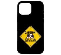 Cartello di cautela Border Collie Dog divertente regalo cucciolo di Collie Custodia per iPhone 16 Pro Max