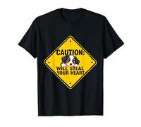 Cartello di cautela Border Collie Dog divertente regalo cucciolo di Collie Maglietta