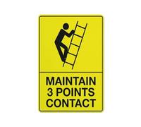 Cartello di contatto con scritta "Maintain 3 Points", 20,3 x 30,5 cm, in alluminio antiruggine, resistente ai raggi UV, alle intemperie e allo sbiadimento