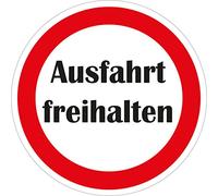 Cartello di divieto "Ausfahrt freihalten" | Ø 200 mm | bianco/rosso | 1 pezzo