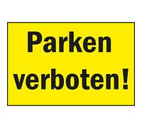 Cartello di divieto"Parken verbot!", 250 x 150 mm, giallo/nero, 1 pezzo