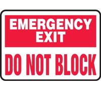 Cartello di emergenza con scritta "Do Not Block, 25,4 x 35,6 cm, in plastica