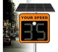 Cartello di limite di velocità con radar solare digitale a LED, pannello di avviso stradale con display radar in alluminio, applicabile su autostrade e strade a velocità limitata.,Orange