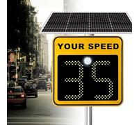 Cartello di limite di velocità con radar solare digitale a LED, pannello di avviso stradale con display radar in alluminio, applicabile su autostrade e strade a velocità limitata.,Yellow