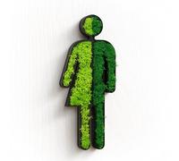 Cartello di muschio per WC, Divers Non-Binary, decorazione da parete per WC, sostenibile ed elegante, colore nero, decorazione perfetta per bagni e WC degli ospiti